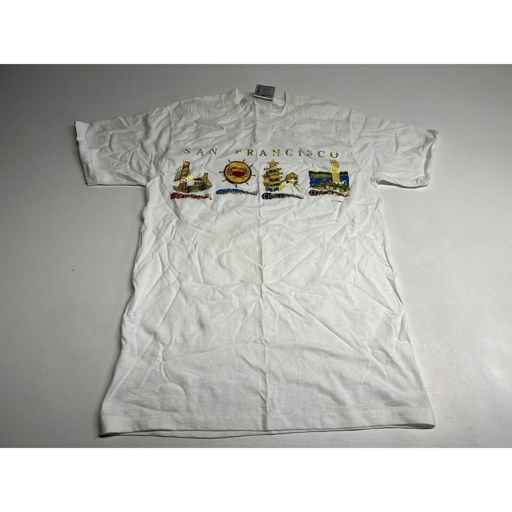 Vtg 90s San Francisco T-Shirt Single Stitch Golden Gate‎ Chinatown Sz S USA Made